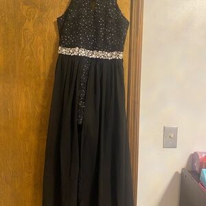 Elegant Black Kids Dress with White Accents